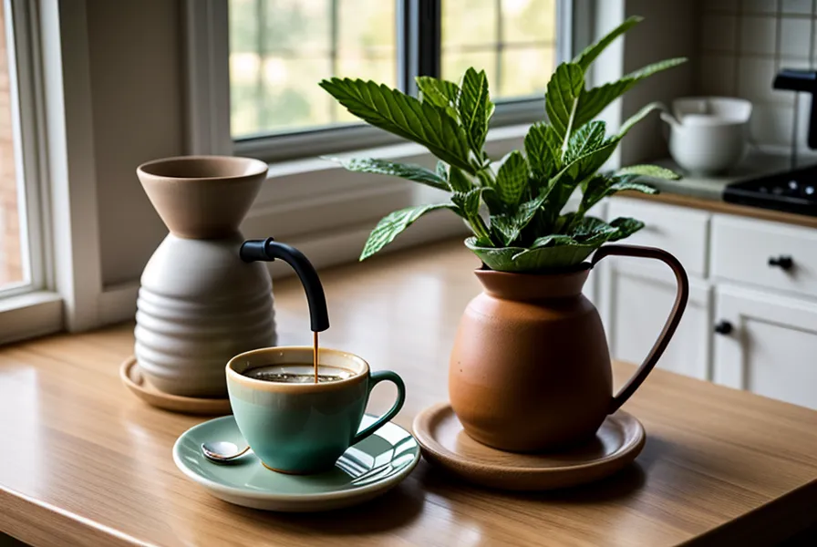 Manos moliendo café de especialidad con molinillo manual, uno de los métodos manuales favoritos para el home brewing de domingo